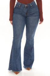 What A Dream Stretch Flare Jeans - Dark Wash Ins Street